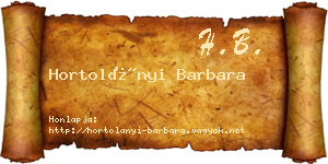 Hortolányi Barbara névjegykártya
