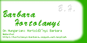 barbara hortolanyi business card